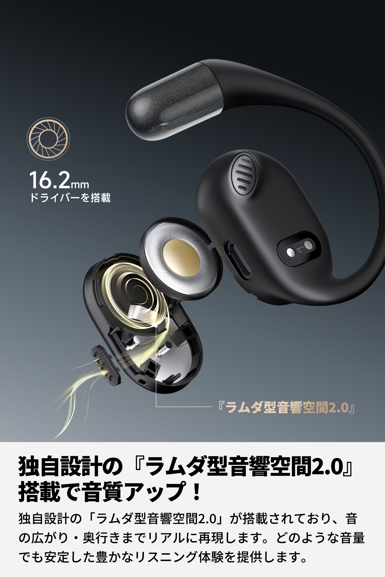 楽天市場】【VGP2024 金賞】ワイヤレスイヤホン オープンイヤー