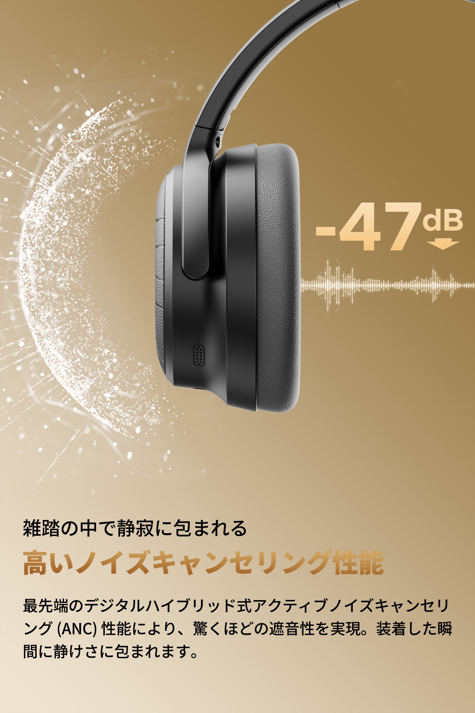 SOUNDPEATS(サウンドピーツ)Space Pro ワイヤレスヘッドホン 1-2_02486dfe-c1f9-4231-a1d3-