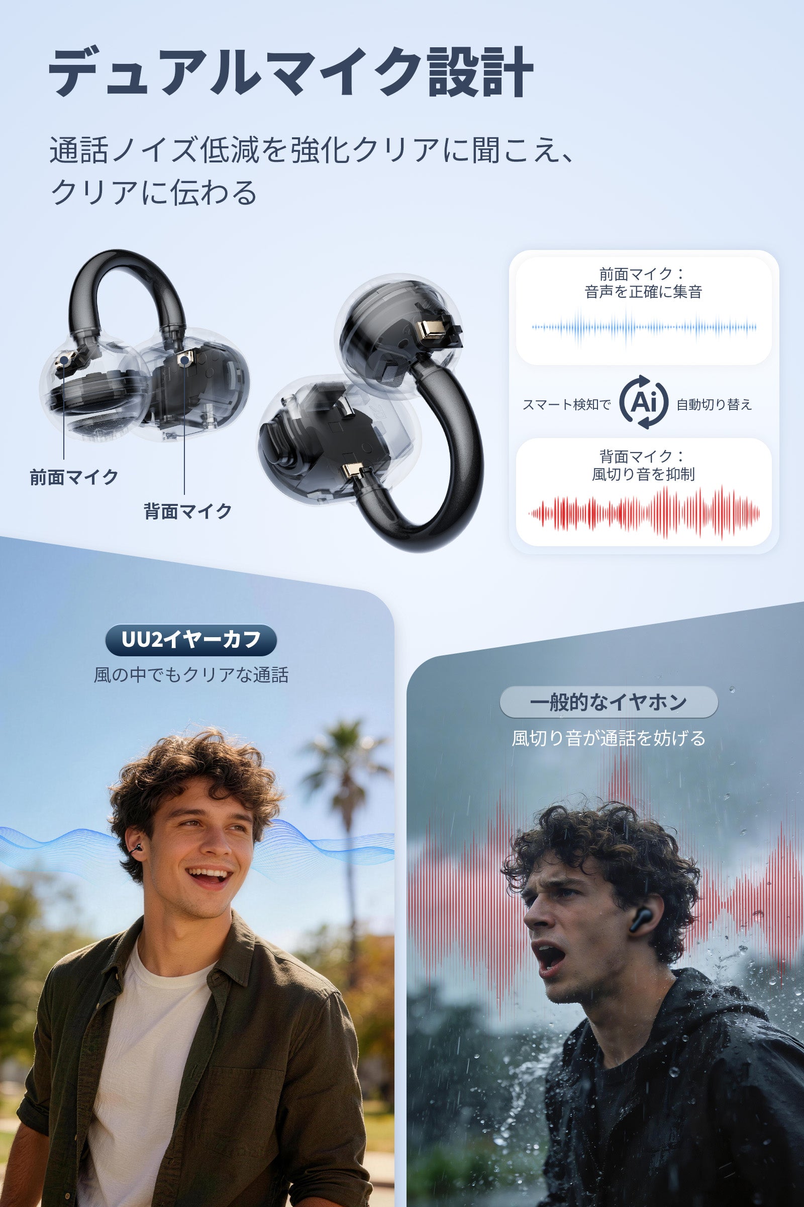 VV/UUデュアルハイパワー機　DR-610H セパレート対応 コスパ最強更新】SOUNDPEATSより利便性が超アップしたイヤーカフ型
